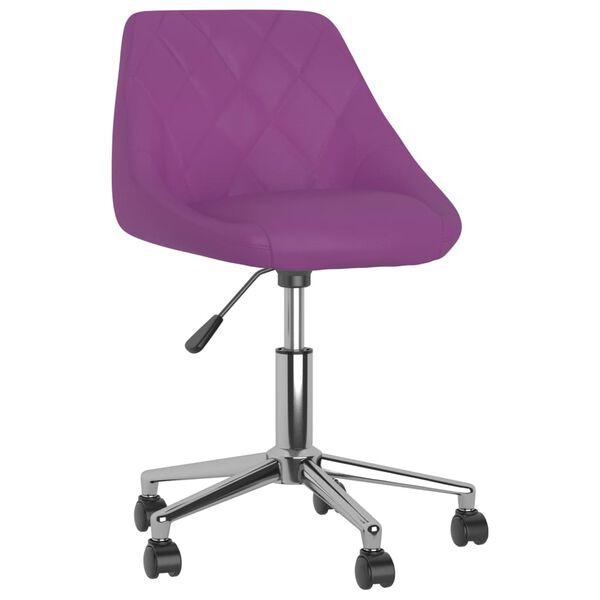 vidaXL Silla de comedor giratoria de cuero sint&eacute;tica morado