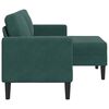 vidaXL Sofá de 2 plazas con chaise longue forma L verde oscuro 125 cm