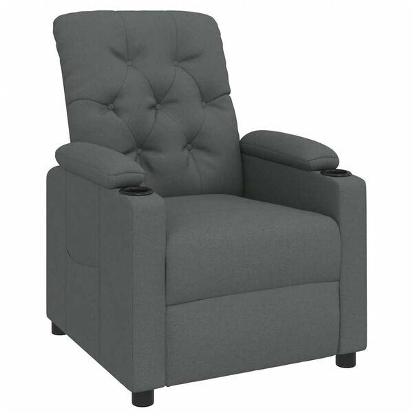 vidaXL Sill&oacute;n reclinable de tela gris oscuro
