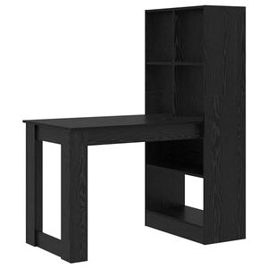 vidaXL Escritorio Roble Negro Madera de ingenier&iacute;a 122 x 67 x 145 cm