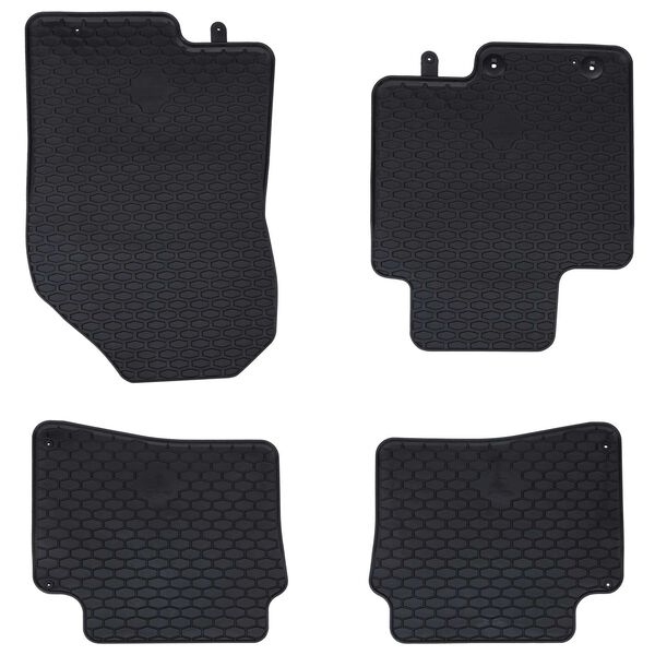 vidaXL Alfombrilla de Coche 4 pcs Negro Goma