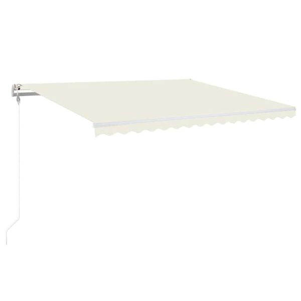 vidaXL Toldo autom&aacute;tico con LED y sensor de viento crema 400x350 cm