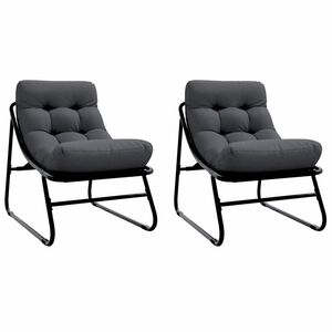 vidaXL Muebles de jard&iacute;n con coj&iacute;n 2 pcs Negro 60,5 x 81 x 71 cm