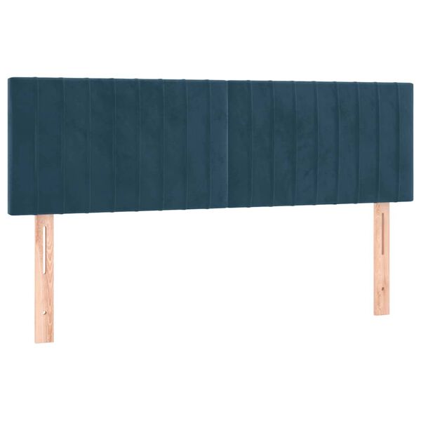 vidaXL Cabeceros 2 unidades terciopelo azul oscuro 72x5x78/88 cm