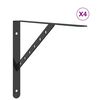 vidaXL Soportes de estante 4 uds acero inoxidable negro 40x2,5x25 cm