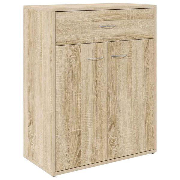 vidaXL Aparador de madera contrachapada color roble Sonoma 60x30x75 cm