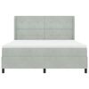 vidaXL Cama tipo Box Spring con LED Gris Claro 180 x 200 cm Terciopelo