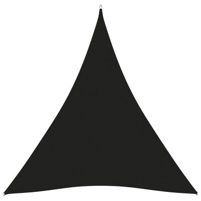 vidaXL Toldo de vela triangular tela Oxford negro 5x7x7 m