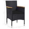 vidaXL Set comedor jard&iacute;n 5 pzas rat&aacute;n sint&eacute;tico y madera acacia negro