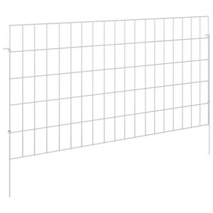 vidaXL Valla de Jard&iacute;n con Estacas 48 uds. 95 x 50 cm Plateado