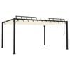 vidaXL Cenador con techo de lamas tela crema y aluminio 3x4 m