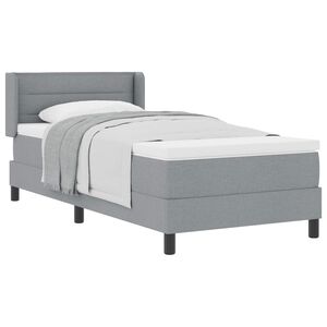 vidaXL Cama tipo Box Spring con cabecera Gris Claro 200 x 80 cm tela