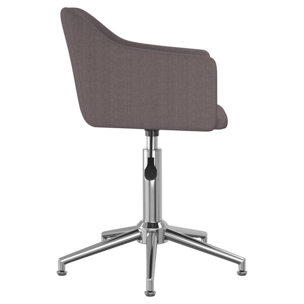 vidaXL Silla de comedor giratoria tela gris taup&eacute;