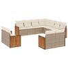 vidaXL Set de sof&aacute;s de jard&iacute;n 11pzas con cojines rat&aacute;n sint&eacute;tico beige