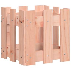 vidaXL Jardinera con dise&ntilde;o de valla madera maciza Douglas 30x30x30 cm