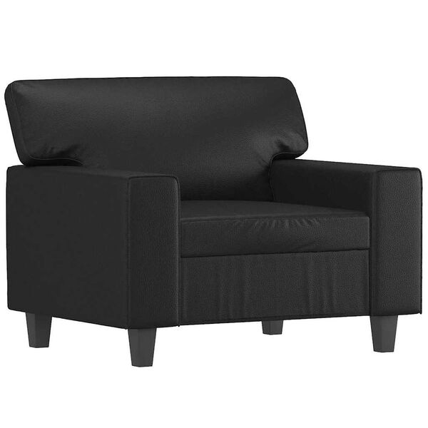 vidaXL Sill&oacute;n cuero sint&eacute;tico negro 60 cm