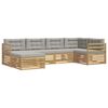 vidaXL Conjunto de sof&aacute;s de exterior 6 uds. Blanco y Gris Claro