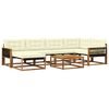 vidaXL Conjunto de sof&aacute;s de exterior con coj&iacute;n 7 pcs Natural y Crema