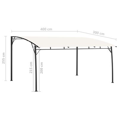 vidaXL Toldo parasol de jardín color crema 4x3x2,55 m