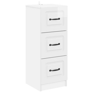 vidaXL Cajonera Brillante 33 x 34,5 x 87 cm Madera de Ingenier&iacute;a