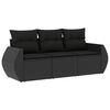 vidaXL Set de sof&aacute;s de jard&iacute;n con cojines 3 pzas rat&aacute;n sint&eacute;tico negro