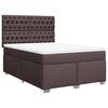 vidaXL Cama box spring con colch&oacute;n tela marr&oacute;n oscuro 140x190 cm