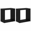 vidaXL Estanter&iacute;as de pared 2 uds. Roble Negro Madera de ingenier&iacute;a