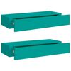 vidaXL Estantes de pared con caj&oacute;n 2 uds MDF azul 60x23,5x10 cm