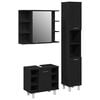 vidaXL Juego de muebles de ba&ntilde;o 3 pcs Negro 30 x 30 x 179,5 cm