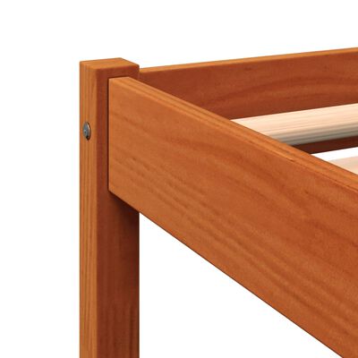 vidaXL Estructura de cama madera maciza de pino marrón cera 75x190 cm