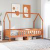 vidaXL Cama con forma de casa de ni&ntilde;os madera maciza marr&oacute;n 80x200 cm