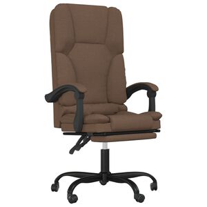 vidaXL Silla de oficina reclinable con masaje de tela marr&oacute;n