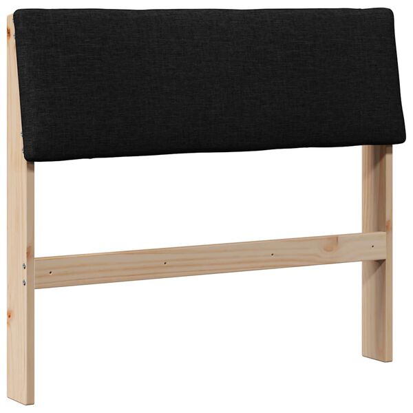 vidaXL Cabecero tapizado Negro 100 cm Madera de pino macizo