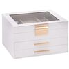 Caja para joyas de 3 niveles blanca 23x20,5x14 cm vidaXL