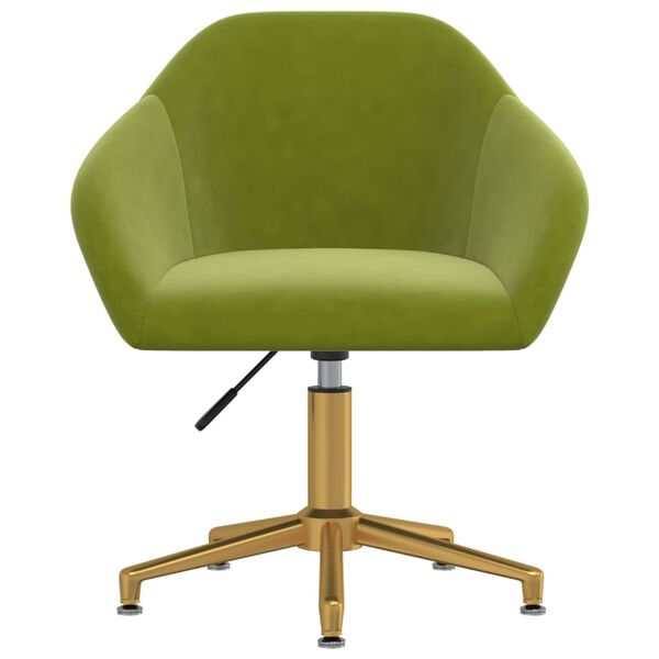 vidaXL Silla de oficina giratoria de terciopelo verde claro