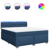 vidaXL Cama box spring con colch&oacute;n tela azul 180x200 cm