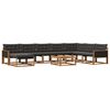 vidaXL Conjunto de sof&aacute;s de exterior con coj&iacute;n 9 pcs Natural y negro