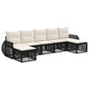 vidaXL Conjunto de sof&aacute;s de jard&iacute;n 7 uds. Negro y Blanco Crema