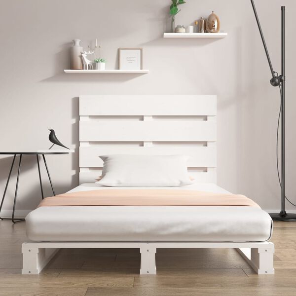 vidaXL Estructura de cama sin colch&oacute;n madera maciza blanca 75x190 cm