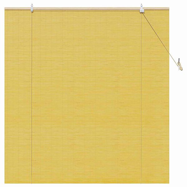 vidaXL Estor enrollable con cortinas Amarillo 150 x 160 cm Bamb&uacute;
