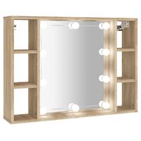 vidaXL Mueble con espejo y LED color roble Sonoma 76x15x55 cm
