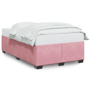 vidaXL Estructura de cama sin colch&oacute;n terciopelo rosa 120x200 cm
