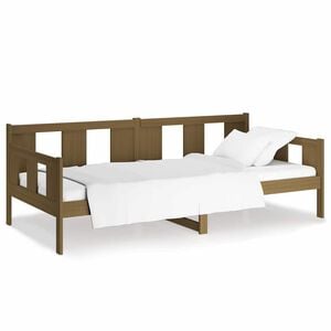 vidaXL Sof&aacute; cama de madera maciza de pino marr&oacute;n miel 90x190 cm