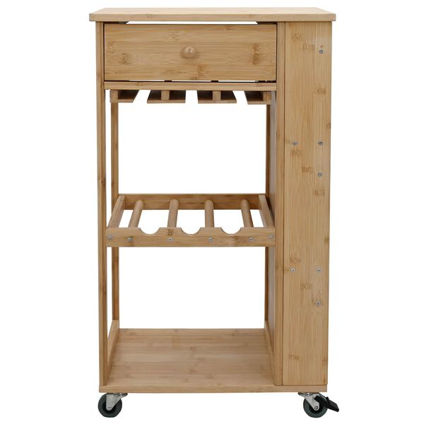 vidaXL Carrito de cocina con ruedas Natural 47,5 x 36 x 83 cm Bamb&uacute;