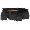 vidaXL Conjunto de sof&aacute; de jard&iacute;n 8 uds. 7-N&uacute;mero de plazas Negro
