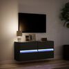 vidaXL Mueble de TV de pared con luces LED negro 100x31x45 cm