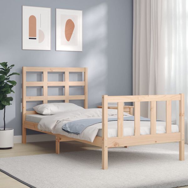 vidaXL Estructura de cama sin colchón madera maciza de pino 100x200 cm