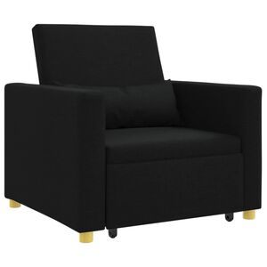 vidaXL Cama Sof&aacute; Desplegable Individual Negro 90 x 165 x 87 cm tela