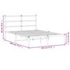 vidaXL Estructura cama sin colchón con cabecero metal blanco 140x190cm