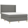vidaXL Cama box spring con colch&oacute;n tela gris oscuro 140x190 cm